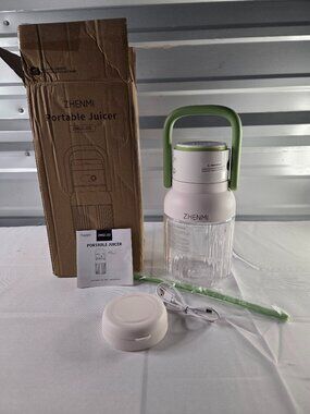 ZHENMI Portable Juicer Blender USB Rechargeable Smoothie Cup 1000mL Green NIP